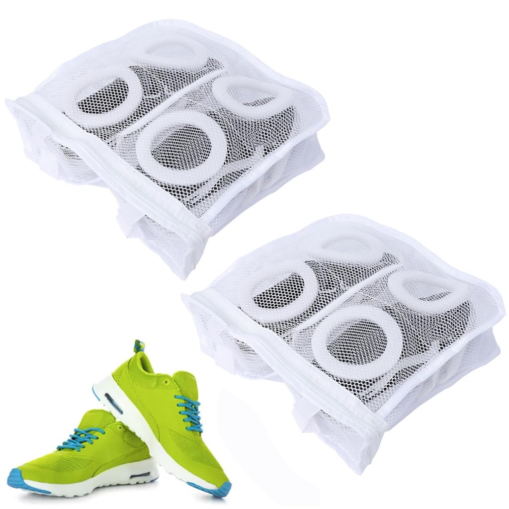 HASTHIP Shoes Wash Bags, Sneaker Wash & Dry Net Bag for Dryer, 11.8''x14.1''x4.7'' HoneyComber Mesh Bags with Zipper and Strap for Shoes, Clothing, Laundry Reused Bag Tool HASTHIP Shoes Wash Bags, Sneaker Wash & Dry Net Bag for Dryer, 11.8''x14.1''x4.7'' HoneyComber Mesh Bags with Zipper and Strap for Shoes, Clothing, Laundry Reused Bag Tool